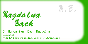 magdolna bach business card